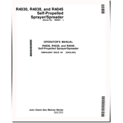 R4030, R4038 and R4045 Self-Propelled Sprayers (SN: 180001 - 190000) (Export Edition) Operators Manual (OMKK42007)