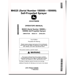 M4025 Self-Propelled Sprayers (SN: 180000 - 189999) Operators Manual (OMKK47245)