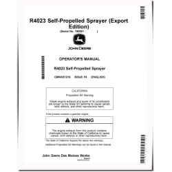 R4023 Self-Propelled Sprayers (SN: 190001 - 200000) (Export Edition) Operators Manual (OMKK51216)