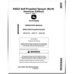 R4023 Self-Propelled Sprayers (SN: 190001 - 200000) (North America) Operators Manual (OMKK51345)