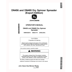 DN456 and DN485 Dry Fertilizer Spreaders (MY2019) (Export Edition) Operators Manual (OMKK52510)