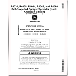 R4030, R4038, R4044, R4045, R4060 Self-Propelled Sprayers (SN:200001-210000)(N.America) Operators Manual (OMKK60066)