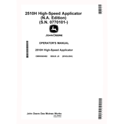 2510H High Speed Nutrient Applicators (SN: from 770101) (North America) Operators Manual (OMKK60492)