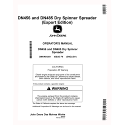 DN456 and DN485 Dry Fertilizer Spreaders (MY2020) (Export Edition) Operators Manual (OMKK64381)