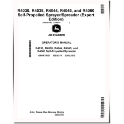 R4030, R4038, R4044, R4045 and R4060 Self-Propelled Sprayers (SN: from 210001) (Export) Operators Manual (OMKK70037)