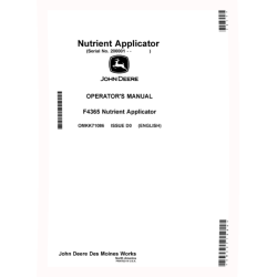 F4365 Nutrient Applicators (SN: 200001 - 210000) (North America) Operators Manual (OMKK71086)