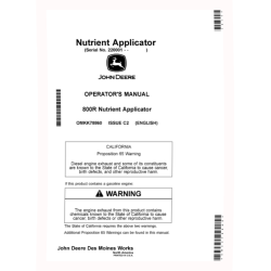 800R Nutrient Applicators (SN: 220001 - 250000) (North America) Operators Manual (OMKK78860)