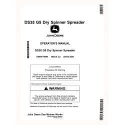 DS35 G5 Dry Fertilizer Spreaders (SN: 220001 - 250000) (North America) Operators Manual (OMKK78884)