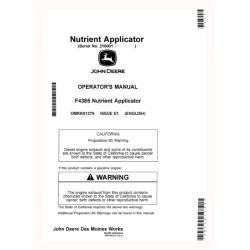 F4365 Nutrient Applicators (SN: from 210001) (North America) Operators Manual (OMKK81379)