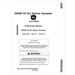 DN495 G5 Dry Fertilizer Spreaders (from MY2021) (North America) Operators Manual (OMKK83009)