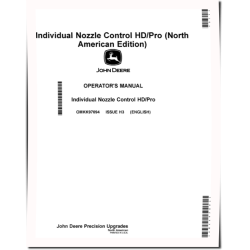 Individual Nozzle Control HD/Pro Upgrade for Sprayes and Nutrient Applicators (N.America) Operators Manual (OMKK97094)