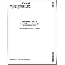 500 (JD500) Tractors (SN: 000001 - 106195) (Europe) Operators Manual (OML16020)
