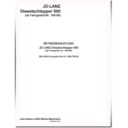 500 (JD500) Tractors (SN: from 106196) (Europe) Operators Manual (OML16032)