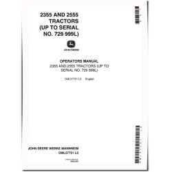 2355 and 2555 Tractors (SN: up to 729999L, North America) Operators Manual (OML57751)