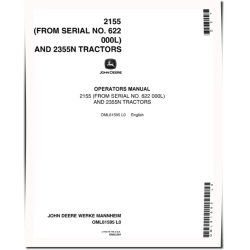 2155 (SN: 622001L - 734999L) and 2355N (SN: up to 734999L) Tractors (North America) Operators Manual (OML61595)