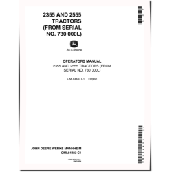 2355 and 2555 Tractors (SN: from 730000L, North America) Operators Manual (OML64483)