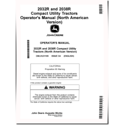 2032R and 2038R Compact Utility Tractors (SN: from GH000001, MY2017-2019, N.America) Operators Manual (OMLVU31185)