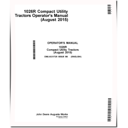 1026R Compact Utility Tractors (from MY2015, Europe) Operators Manual (OMLVU31725)