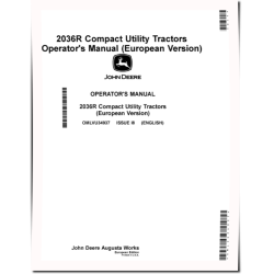 2036R OOS (SN.from GH200001), Cab (SN.from GH500001) Compact Utility Tractors (Europe) Operators Manual (OMLVU34937)