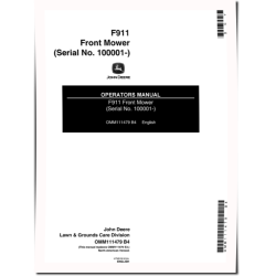 F911 Front Mowers (SN: 100001 - 150000) (North America) Operators Manual (OMM111479)