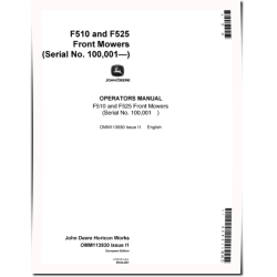 F510 and F525 Front Mowers (SN: 100001 - 120000) (Europe) Operators Manual (OMM113930)