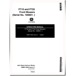 F710 and F725 Front Mowers (SN: 100001 - 300000) (Europe) Operators Manual (OMM113934)