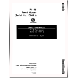 F1145 Front Mowers (SN: 010001 - 140000) (Export Edition) Operators Manual (OMM115819)