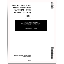 F925 (SN: 130271 - 150000) and F935 (SN: 131201 - 150000) Front Mowers (North America) Operators Manual (OMM121350)