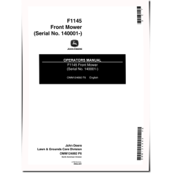 F1145 Front Mowers (SN: from 140001) (North America) Operators Manual (OMM124892)