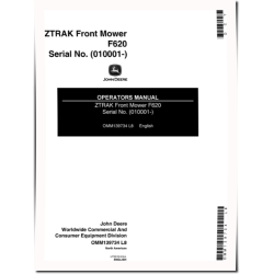 ZTrak F620 Front Mowers (SN: 010001 - 015999) (North America) Operators Manual (OMM139734)