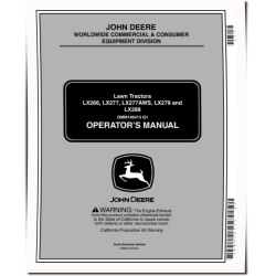 LX266, LX277, LX277AWS, LX279, LX288 Lawn Tractors (SN: 060001 - 090000) (North America) Operators Manual (OMM146413)