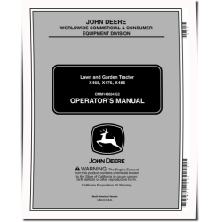 X465, X475 and X485 (SN: 010001-030000) Lawn Tractors (North America) Operators Manual (OMM148634)