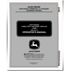 LX266, LX277, LX277AWS, LX279 and LX288 Lawn Tractors (SN: from 090001) (North America) Operators Manual (OMM148972)