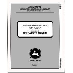 Ultimate Select Series X740, X748, X749 (SN:060001-070000) Lawn Tractors (Export Edition) Operators Manual (OMM162983)