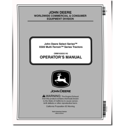 Select Series X500, X530, X534, X540 (SN: 060001-070000) Lawn Tractors (North America) Operators Manual (OMM163032)