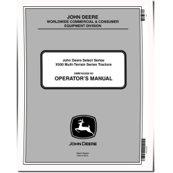 Select Series X534 and X540 (SN: 060001-070000) Lawn Tractors (Export Edition) Operators Manual (OMM163308)