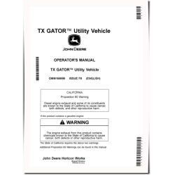 TX Gator Utility Vehicles (SN: 070001 - 150000) (Export Edition) Operators Manual (OMM168690)