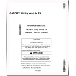 TS 4x2 Gator Utility Vehicles (SN: 070001 - 100000) (Export Edition) Operators Manual (OMM168735)