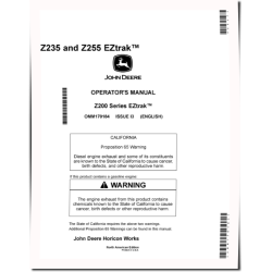 EZTrak Z235 and Z255 (SN: 150001-170000) Zero-Turn Mowers (North America) Operators Manual (OMM170184)