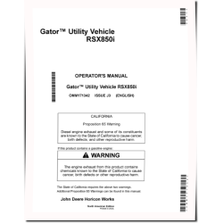 RSX850i Gator Utility Vehicles (SN: 030001 - 040000) (North America) Operators Manual (OMM171342)