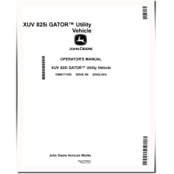 XUV825i Gator Utility Vehicles (SN: from 080001) (Export Edition) Operators Manual (OMM171355)