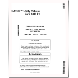 XUV825i S4 Gator Utility Vehicles (SN: 080001 - 100000) (North America) Operators Manual (OMM171400)