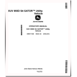XUV855D S4 Gator Utility Vehicles (SN: from 080001) (Export Edition) Operators Manual (OMM171406)