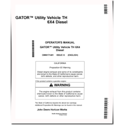 TH 6x4 Diesel Gator Utility Vehicles (SN: 070001 - 110000) (North America) Operators Manual (OMM171481)