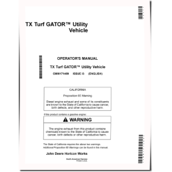 TX Turf Gator Utility Vehicles (SN: 070001 - 100000) (North America) Operators Manual (OMM171489)