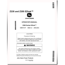 EZTrak Z235 and Z255 (SN from 170001) Zero-Turn Mowers (North America) Operators Manual (OMM172177)