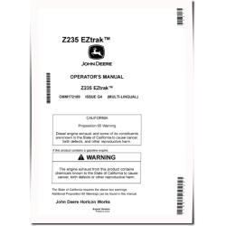 EZTrak Z235 (SN from 170001) Zero-Turn Mowers (Export Edition) Operators Manual (OMM172180)