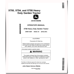 X750, X754 and X758 (SN: 030001-040000) Lawn Tractors (North America) Operators Manual (OMM172667)