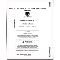 Ultimate Select Series X710, X730, X734, X738, X739 (SN:040001-050000) Lawn Tractors (N.America) Operators Manual (OMM172800)