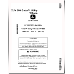 XUV550 Gator Utility Vehicles (SN: 040001 - 050000) (North America) Operators Manual (OMM173022)